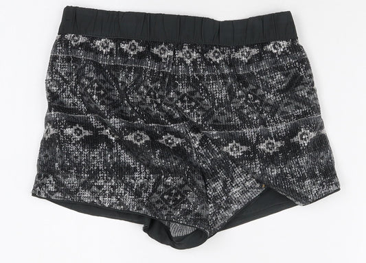 Hollister Womens Grey Geometric Polyester Skimmer Shorts Size XS Regular Drawstring