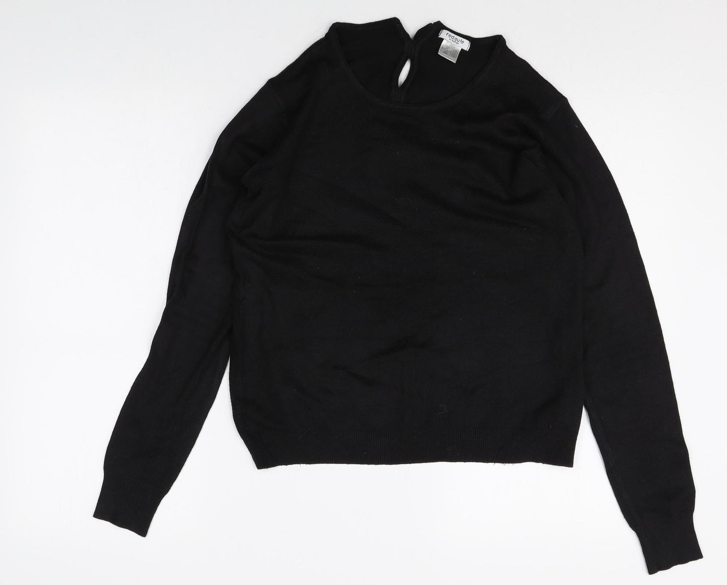 La Redoute Womens Black Round Neck Acrylic Pullover Jumper Size 14 - Size 14-16