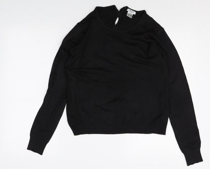 La Redoute Womens Black Round Neck Acrylic Pullover Jumper Size 14 - Size 14-16