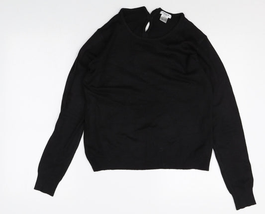 La Redoute Womens Black Round Neck Acrylic Pullover Jumper Size 14 - Size 14-16