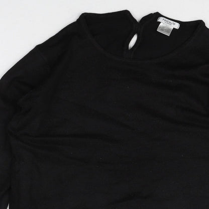 La Redoute Womens Black Round Neck Acrylic Pullover Jumper Size 14 - Size 14-16