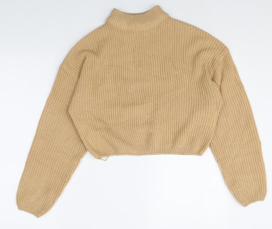 Womens UK Size M Divided Beige Pullover Jumper