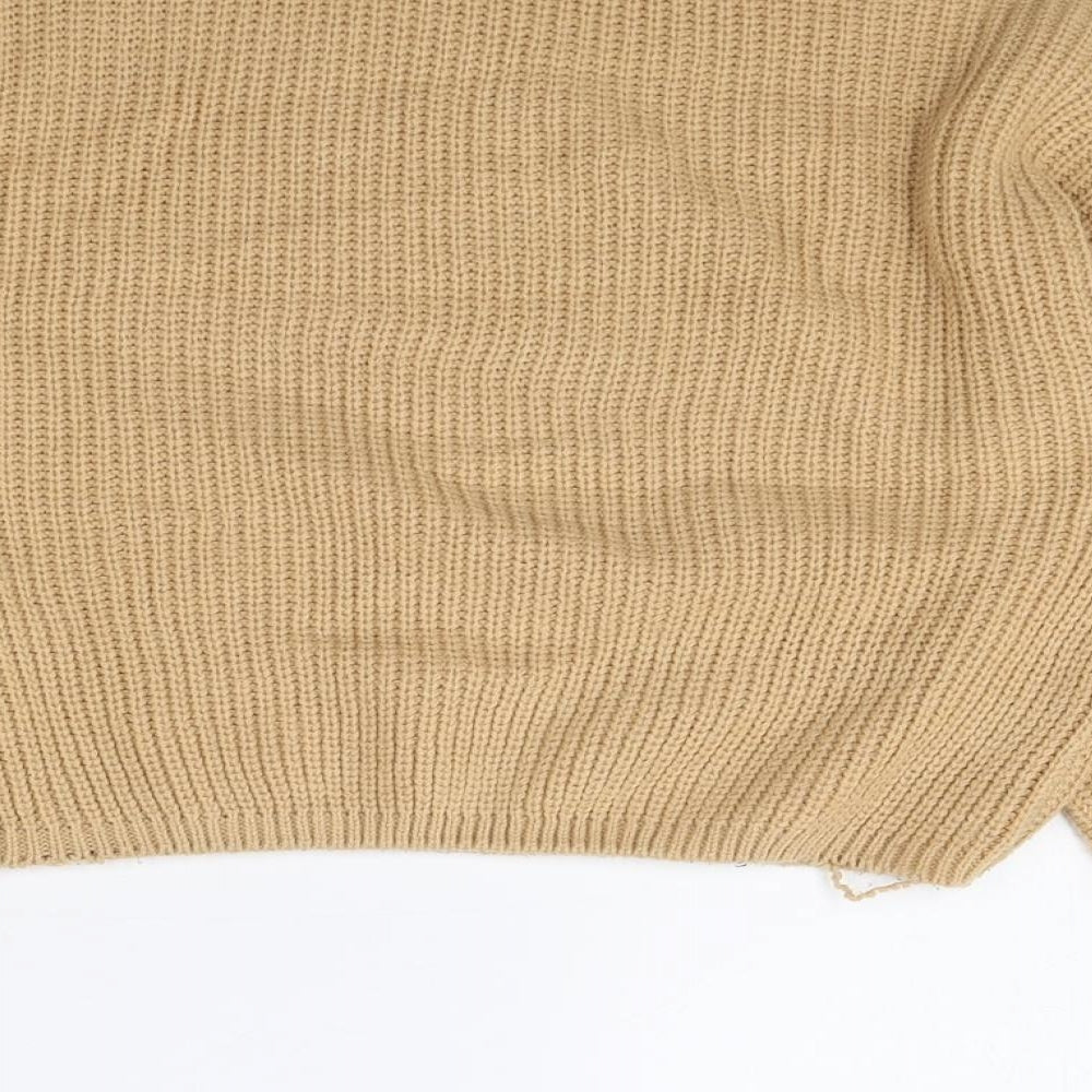 Womens UK Size M Divided Beige Pullover Jumper