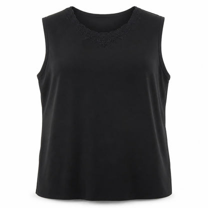 Aaron Design Womens Black Polyester Basic Tank Size XL Scoop Neck