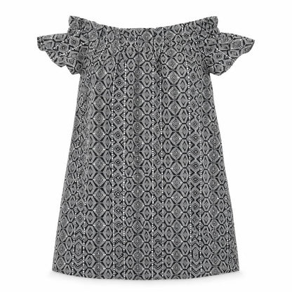 Atmosphere Womens Black Geometric Polyester A-Line Size 14 Off the Shoulder Pullover