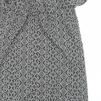 Atmosphere Womens Black Geometric Polyester A-Line Size 14 Off the Shoulder Pullover