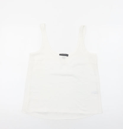 Primark Womens White Polyester Camisole Tank Size 8 Scoop Neck