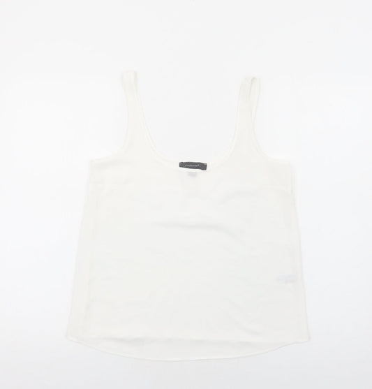 Primark Womens White Polyester Camisole Tank Size 8 Scoop Neck