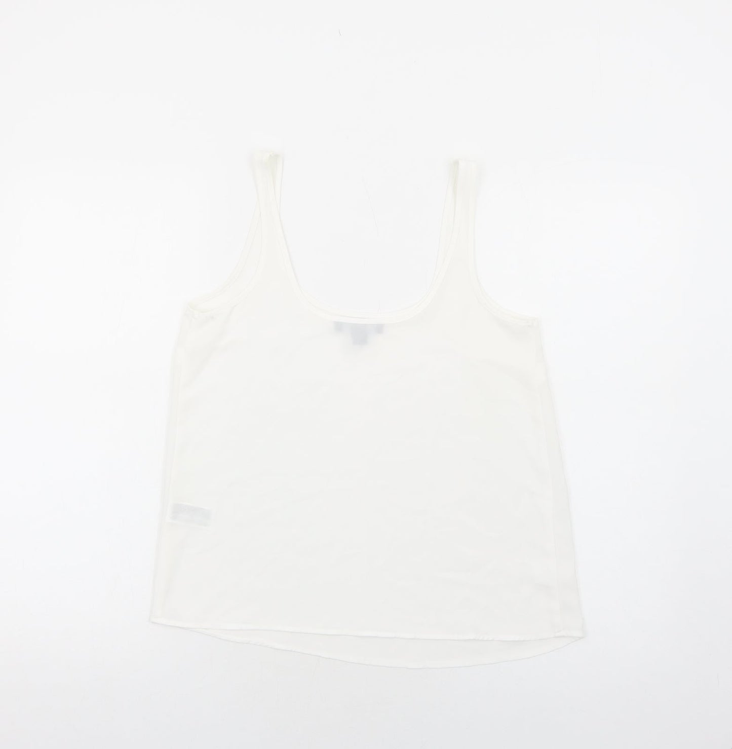 Primark Womens White Polyester Camisole Tank Size 8 Scoop Neck
