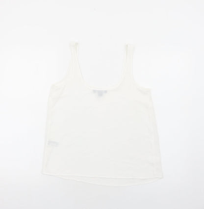 Primark Womens White Polyester Camisole Tank Size 8 Scoop Neck