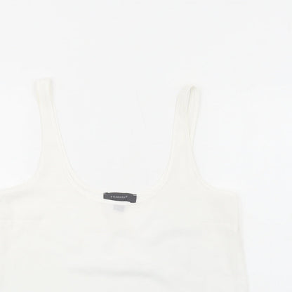 Primark Womens White Polyester Camisole Tank Size 8 Scoop Neck