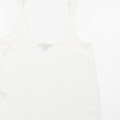 Primark Womens White Polyester Camisole Tank Size 8 Scoop Neck