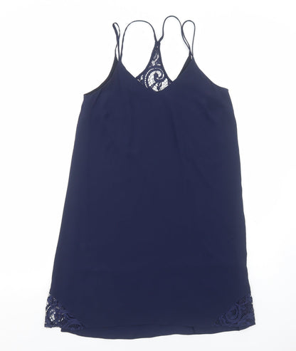Therapy Womens Blue Polyester Slip Dress Size 10 V-Neck Pullover