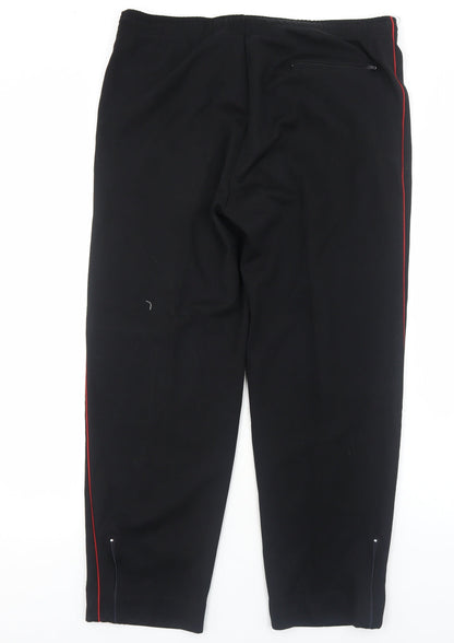 Trakman Sports Womens Black Cotton Trousers Size XL Regular Drawstring