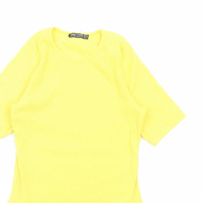 I SAW IT FIRST Womens Yellow Polyester Bodysuit One-Piece Size 12 Snap