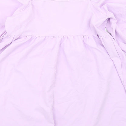 SheIn Womens Purple Polyester A-Line Size L Square Neck Zip