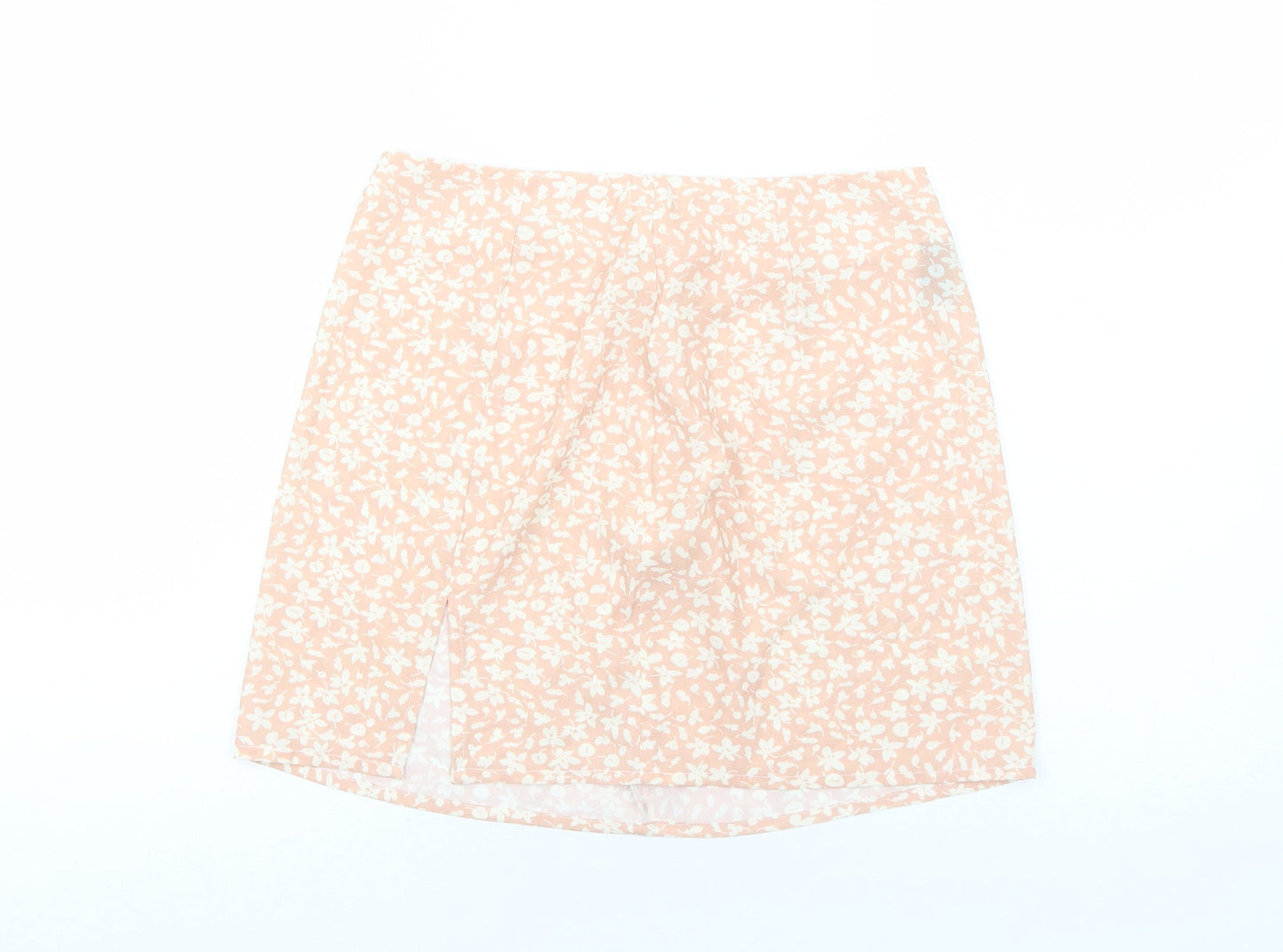SheIn Womens Pink Floral Polyester Mini Skirt Size XS Zip
