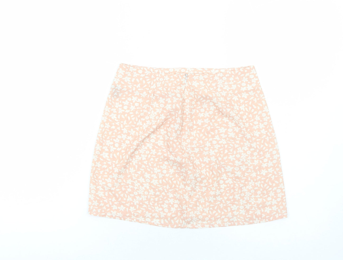 SheIn Womens Pink Floral Polyester Mini Skirt Size XS Zip