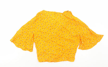 Womens UK Size S Preworn Orange Basic Blouse