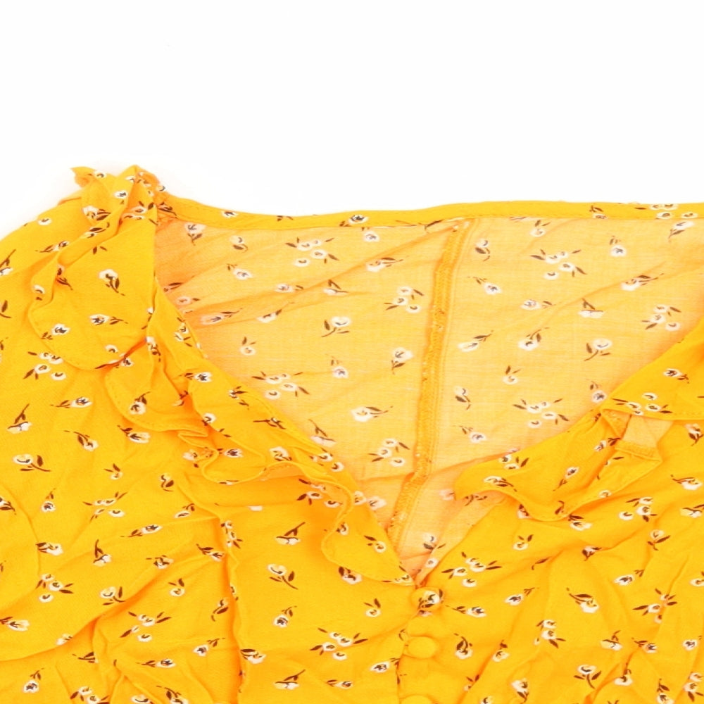 Womens UK Size S Preworn Orange Basic Blouse