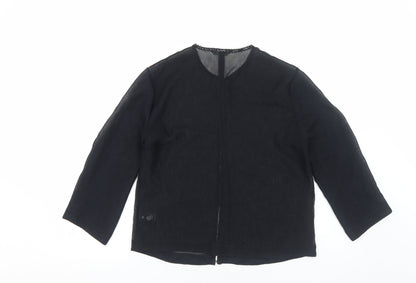 Marks and Spencer Womens Black Jacket Blazer Size 14 Hook & Eye