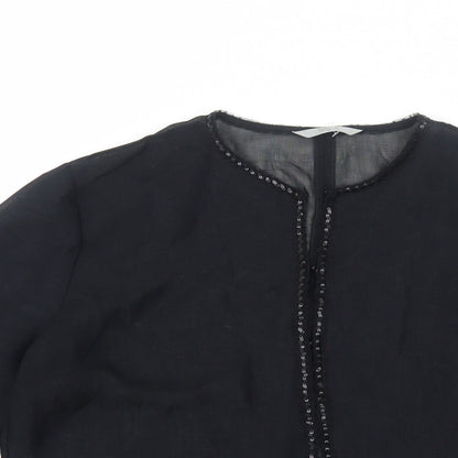 Marks and Spencer Womens Black Jacket Blazer Size 14 Hook & Eye