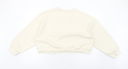 SheIn Womens Ivory Polyester Pullover Sweatshirt Size XL Pullover - Cropped
