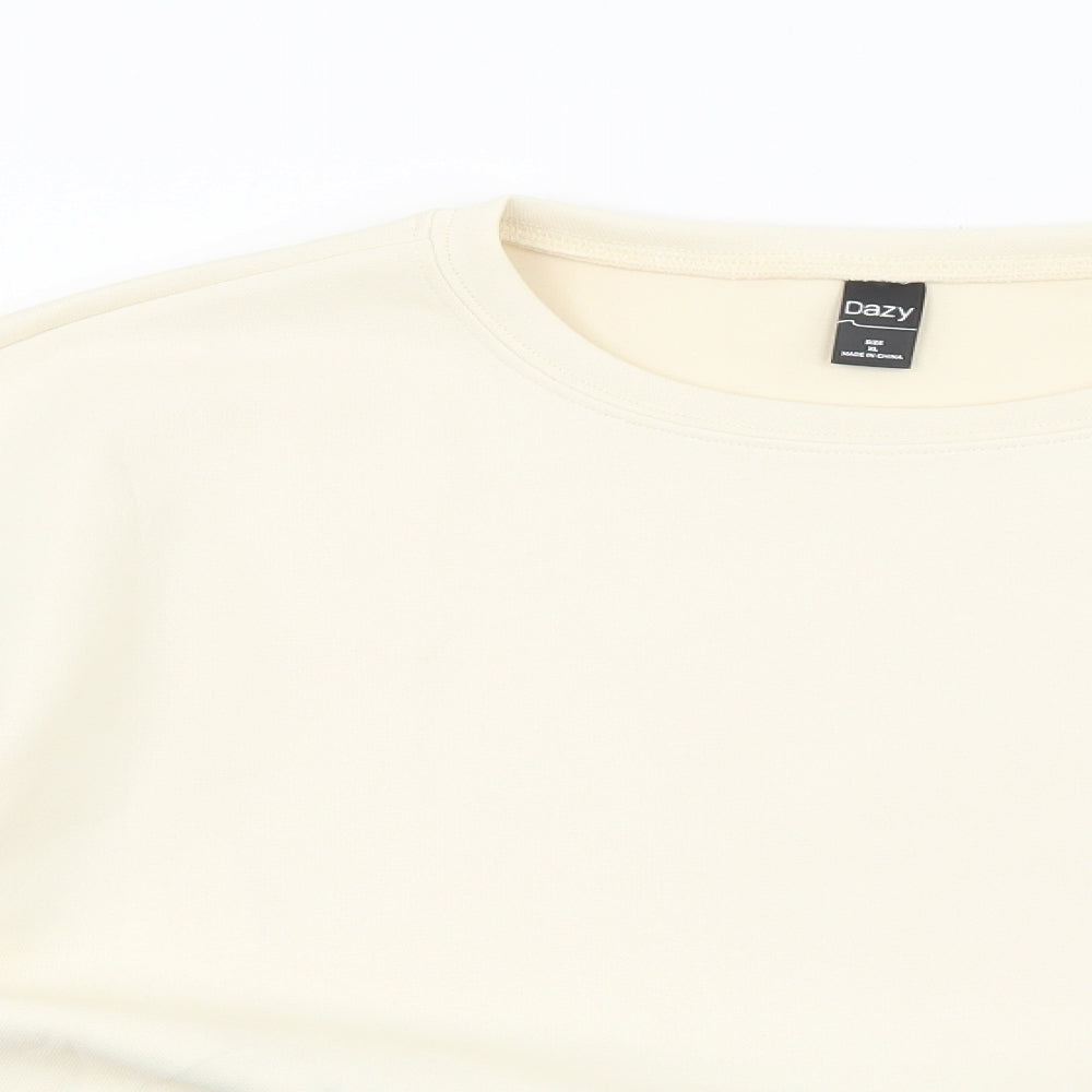 SheIn Womens Ivory Polyester Pullover Sweatshirt Size XL Pullover - Cropped