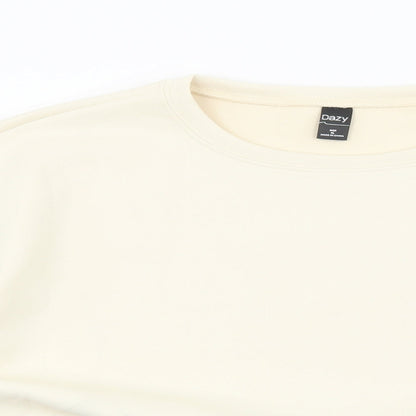 SheIn Womens Ivory Polyester Pullover Sweatshirt Size XL Pullover - Cropped