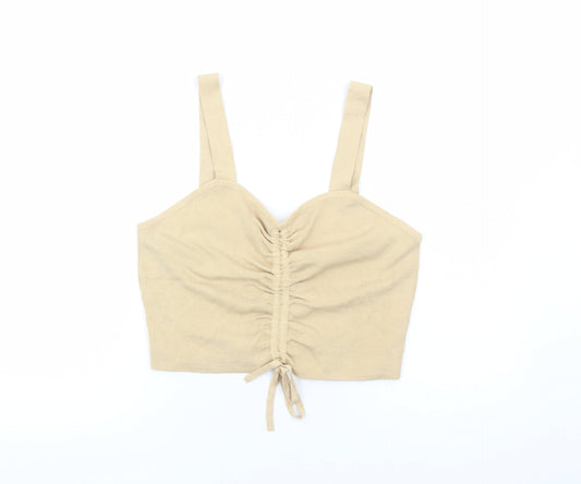 Womens UK Size L H&M Beige Cropped Tank