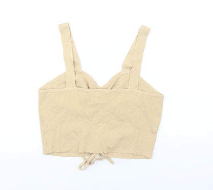 Womens UK Size L H&M Beige Cropped Tank