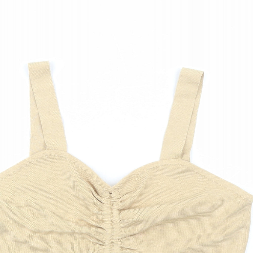 Womens UK Size L H&M Beige Cropped Tank