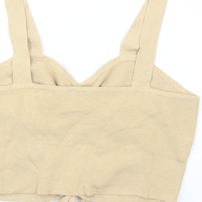 Womens UK Size L H&M Beige Cropped Tank