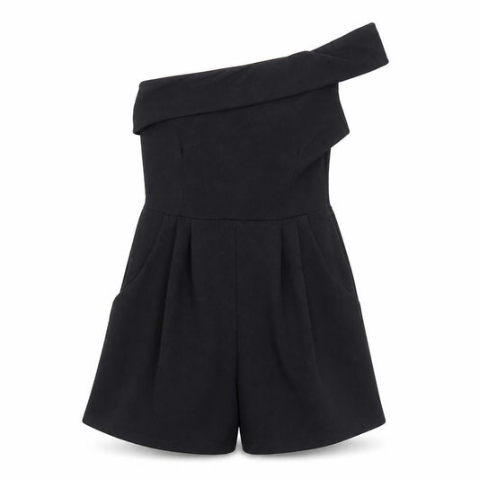 Womens UK Size 8 Cameo Rose One-Piece Black Playsuit