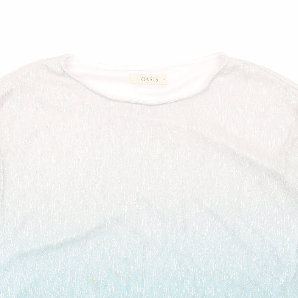 Womens UK Size M Oasis Silver Basic T-Shirt