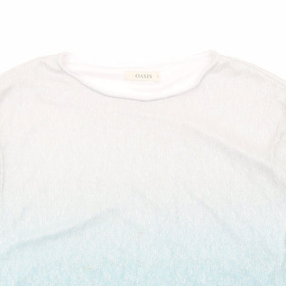 Womens UK Size M Oasis Silver Basic T-Shirt