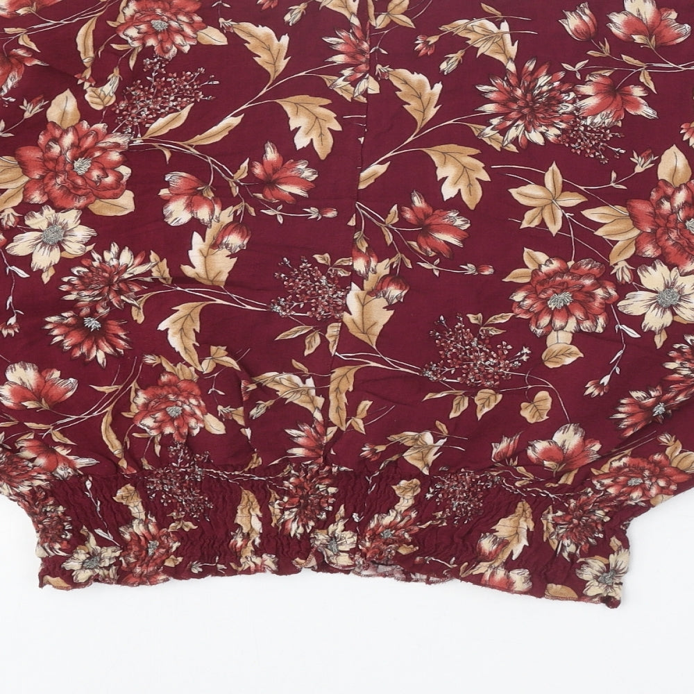 Womens UK Size 14 Marks and Spencer Red Basic Blouse