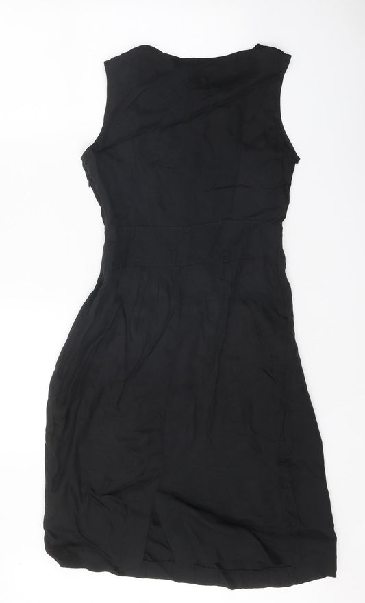 NEXT Womens Black Polyester Pencil Dress Size 8 Boat Neck Pullover