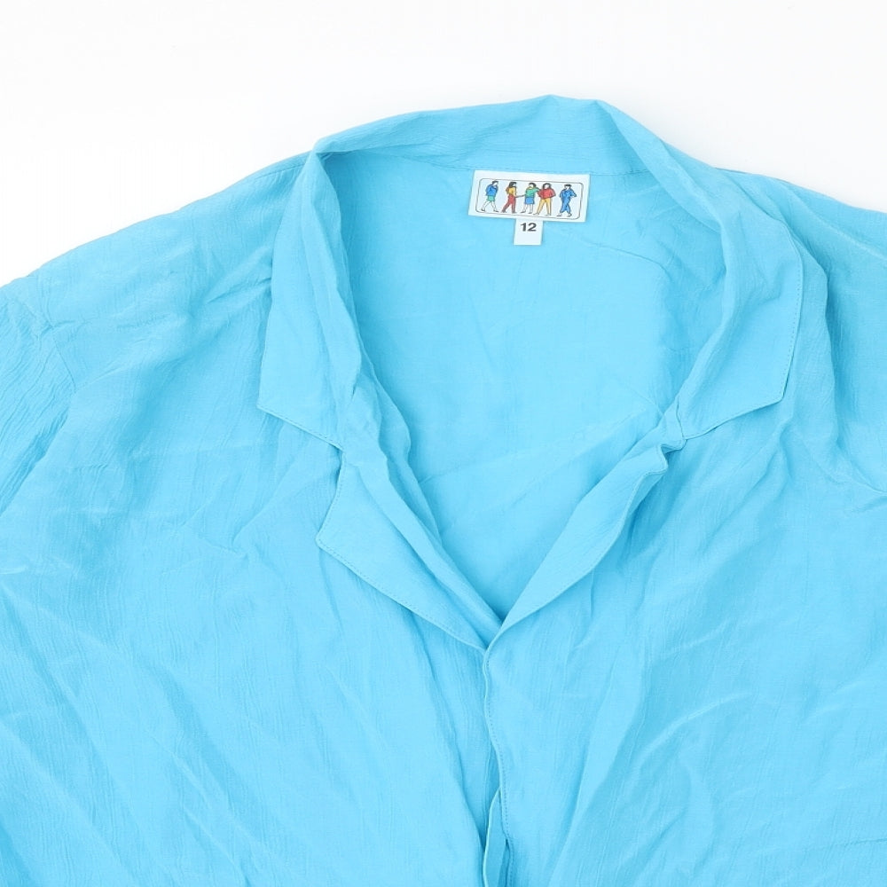 Womens UK Size 12 Preworn Blue Basic Blouse