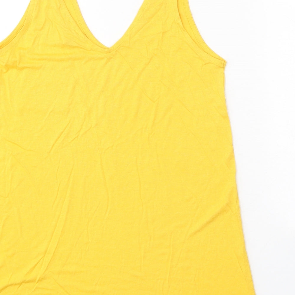 Womens UK Size 8 Warehouse Yellow Basic Tank