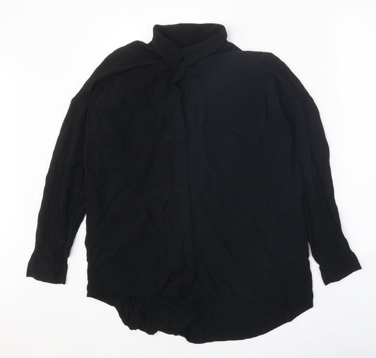 Womens UK Size 8 ASOS Black Basic Button-Up
