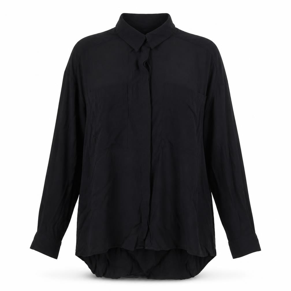 Womens UK Size 8 ASOS Black Basic Button-Up