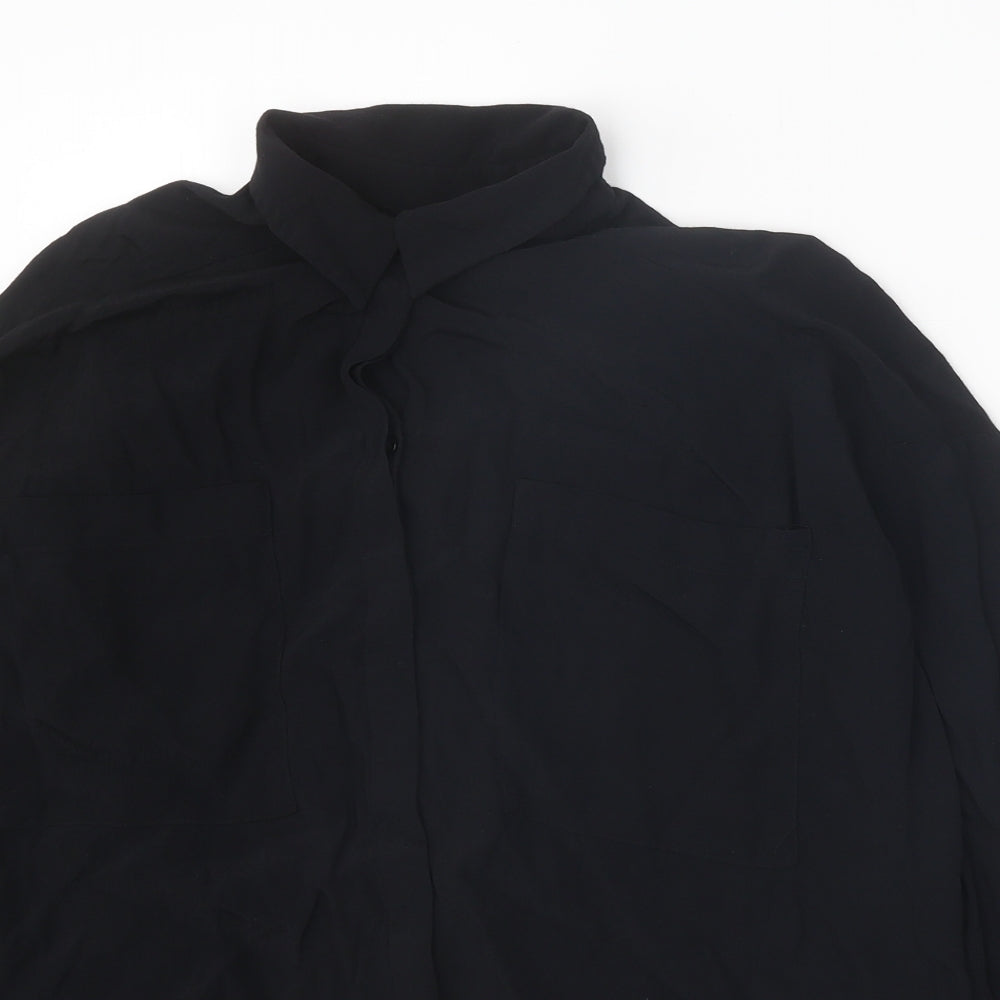 Womens UK Size 8 ASOS Black Basic Button-Up