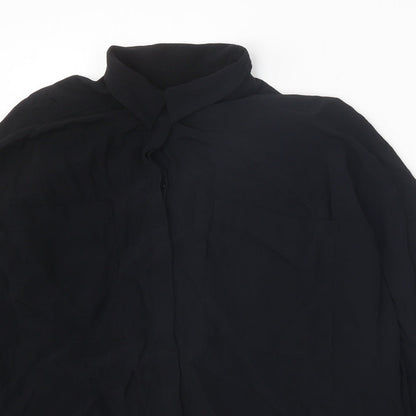 Womens UK Size 8 ASOS Black Basic Button-Up