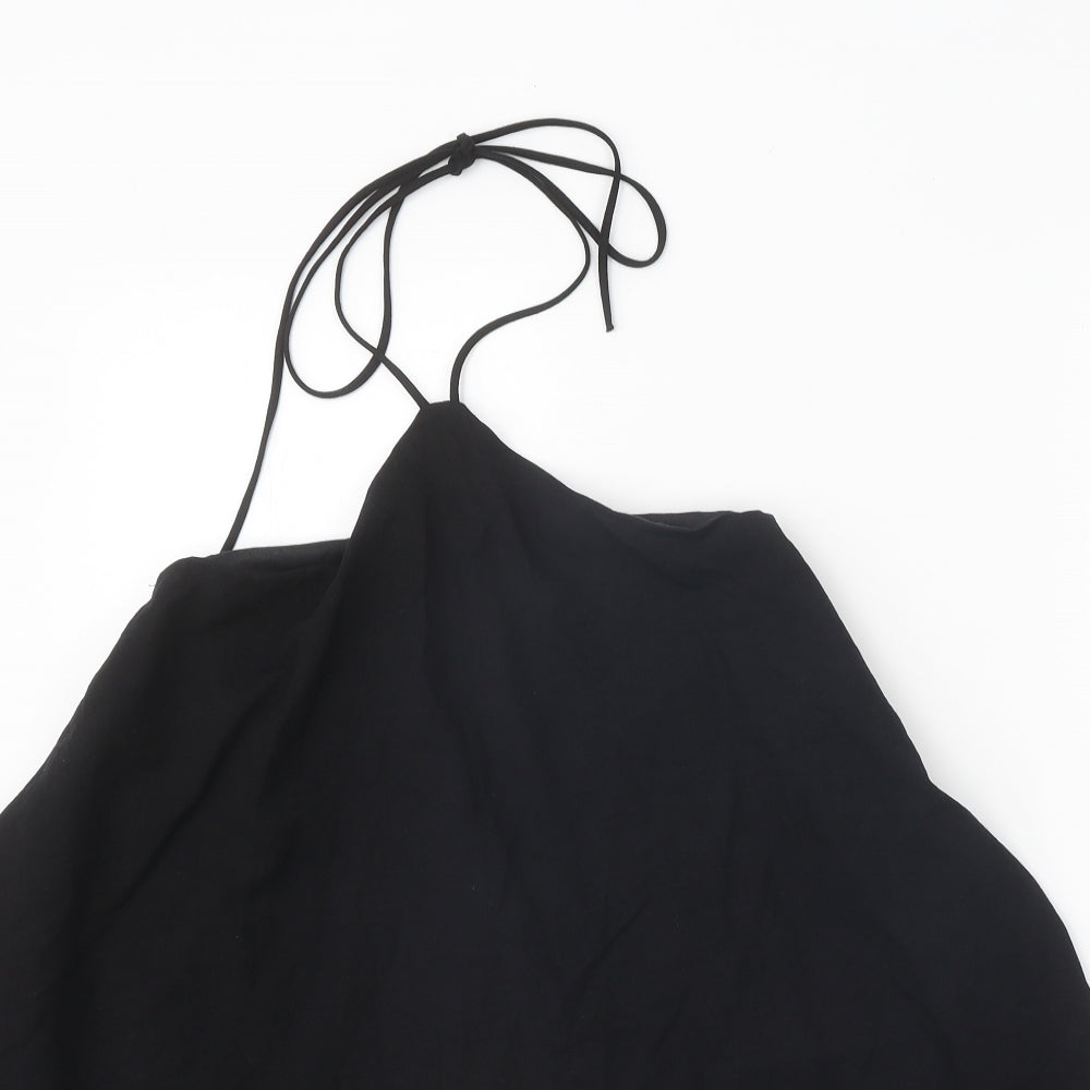 Zara Womens Black Polyester Trapeze & Swing Size XS Halter Tie