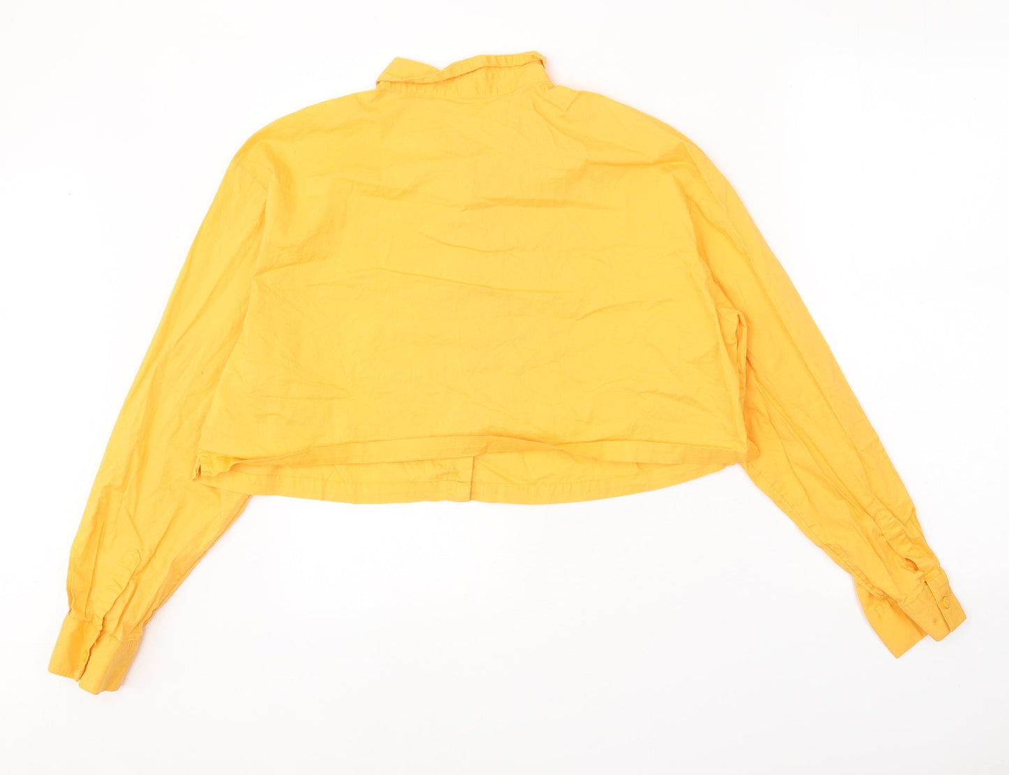 Womens UK Size M Divided Orange Cropped Button-Up