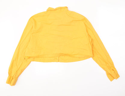 Womens UK Size M Divided Orange Cropped Button-Up