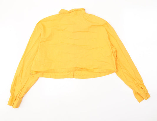 Womens UK Size M Divided Orange Cropped Button-Up