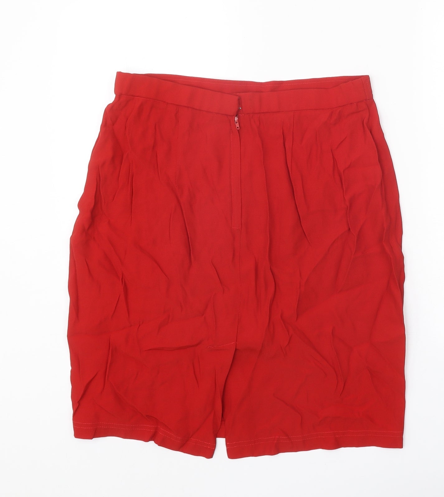 Carole Little Womens Red Acetate A-Line Skirt Size 12 Zip