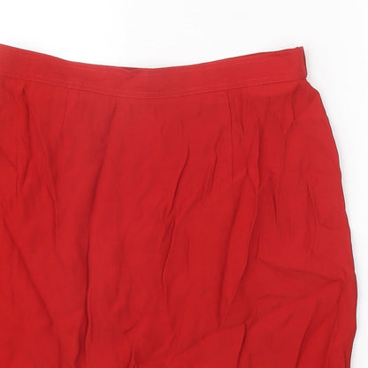 Carole Little Womens Red Acetate A-Line Skirt Size 12 Zip